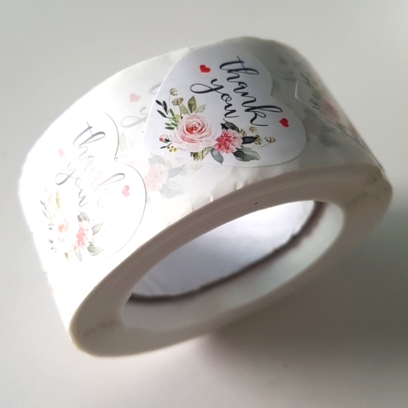 500 pcs Heart Thank You Stickers 1" inch - Picture 3 of 4